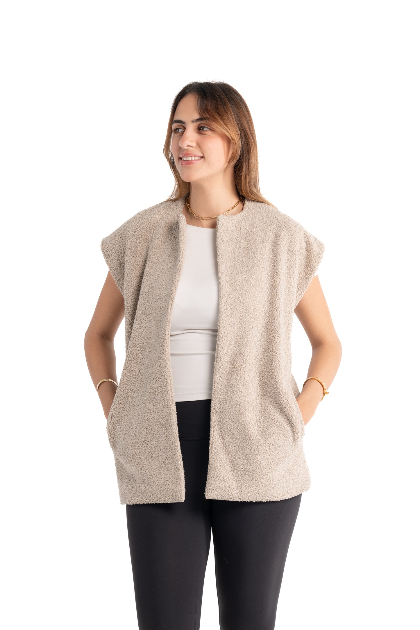Beige Fur Vest