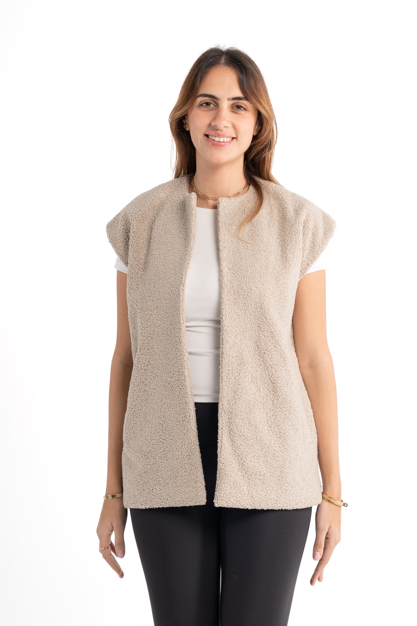 Beige Fur Vest