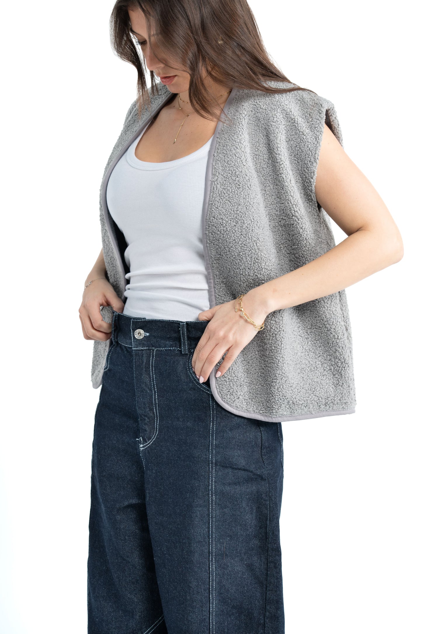 Fur Vest - Grey